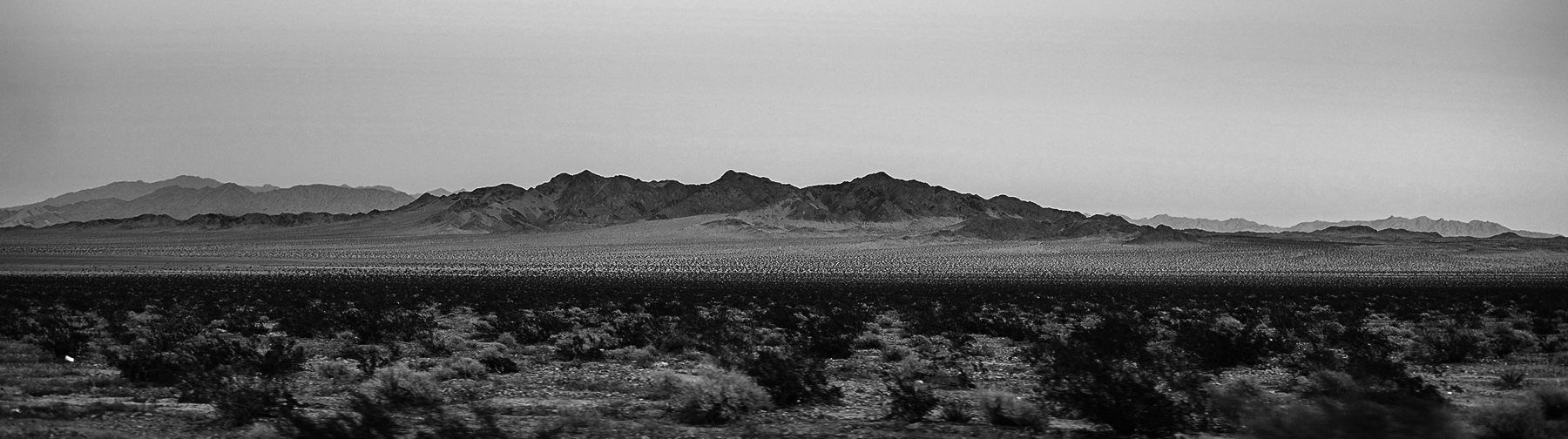 Desert range, black and white